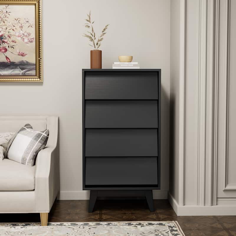Anmytek 4-Drawer Double Dresser Features Vintage-style and Bevel Design