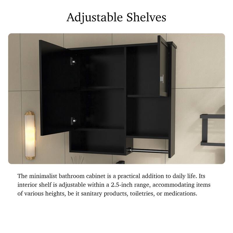 29'' x 28'' Modern Wall Mounted Medicine Cabinet with Mirror - 30" x 7"