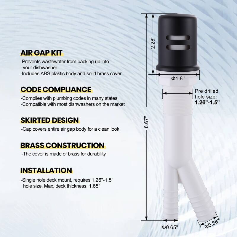 WOWOW Pull Down Sprayer Kitchen Faucet with Dishwasher Air Gap