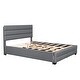 preview thumbnail 27 of 30, Modern and Timeless Queen Upholstered Platform Bed with Twin Size Trundle and Two Drawers,Sturdy Frame