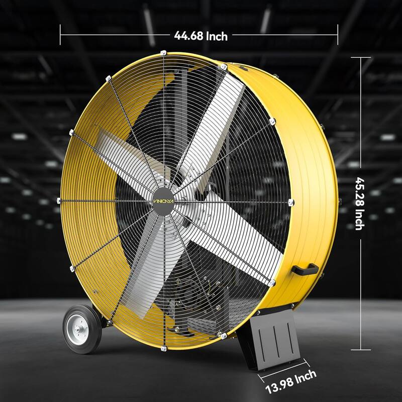 42" Industrial 2-Speed Adjustable High Velocity Drum Fan with Wheel