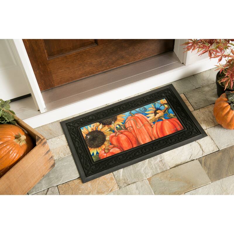 22 in. x 10 in. Seasonal Sassafras Switch Mat Collection w/ Decorative Rubber Frame (Set of 5)