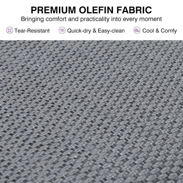 PURPLE LEAF Santorini L-shape 8 Piece Grey Sofa with Ottoman and Cushion for Poolside Garden Outdoor Patio Conversation Set