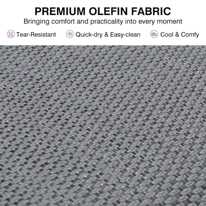 PURPLE LEAF Santorini U-Shaped 8 Piece Grey Sofa with Ottoman and Cushion for Garden Outdoor Patio Conversation Set - 8Piece