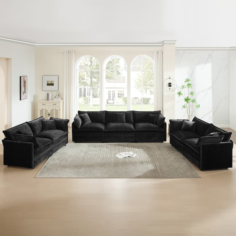 Cloud Chenille Upholstered Modular Sectional Sofa with DIY Combination Design