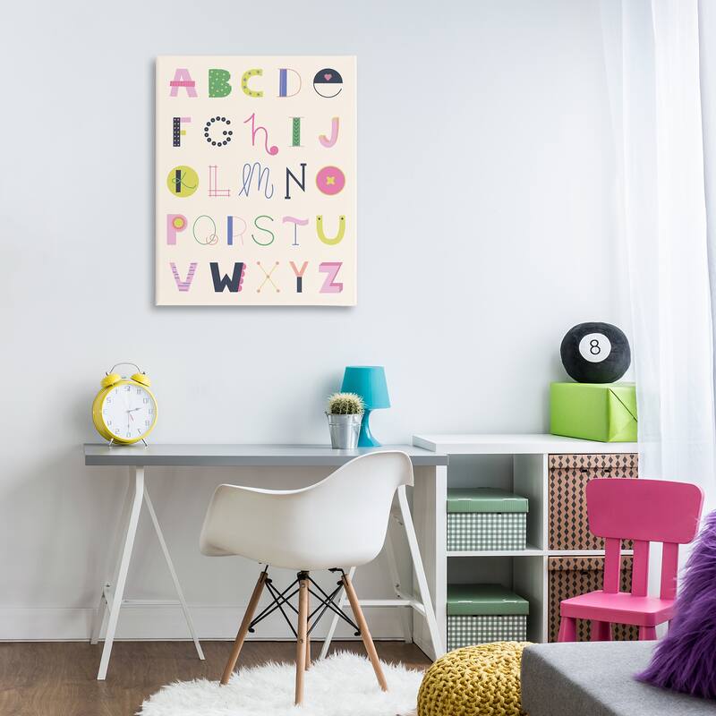 Stupell Eclectic Alphabet Letters Canvas Wall Art Design By Sazerelli Designs