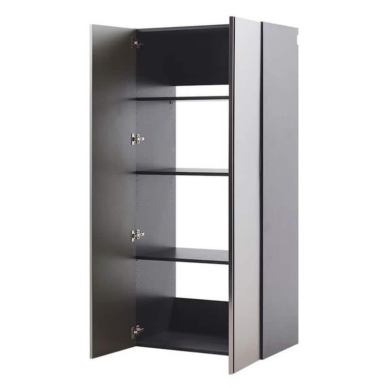 Osy Wall Mounted Tall Storage Garage Cabinet, 4 Shelves, Double Door, Gray