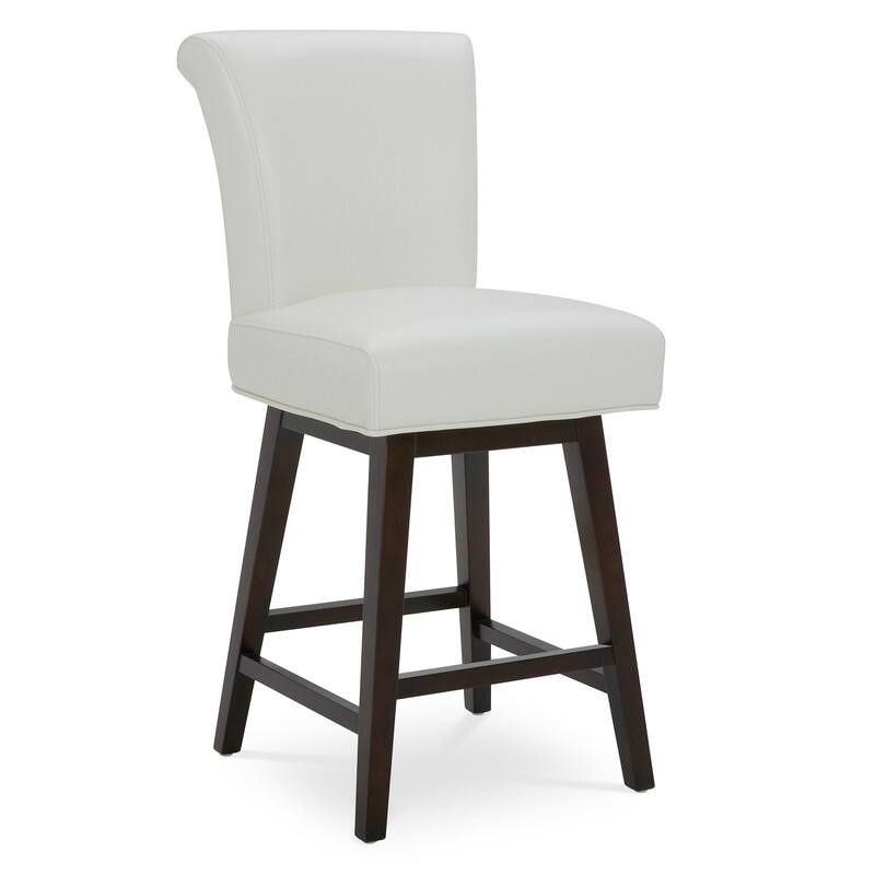Spruce & Spring Noah Modern Upholstered Counter Height Swivel Barstool Single - White