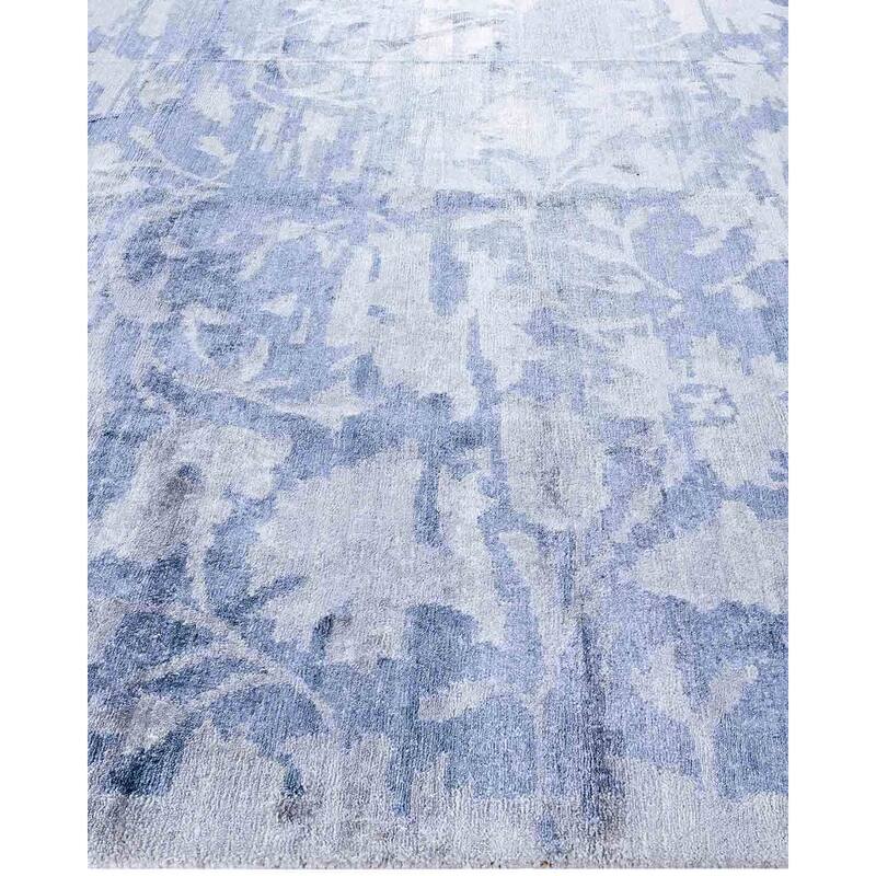 Modern One-of-a-Kind Hand-Knotted Area Rug, Gray - 8' 2" x 9' 10"