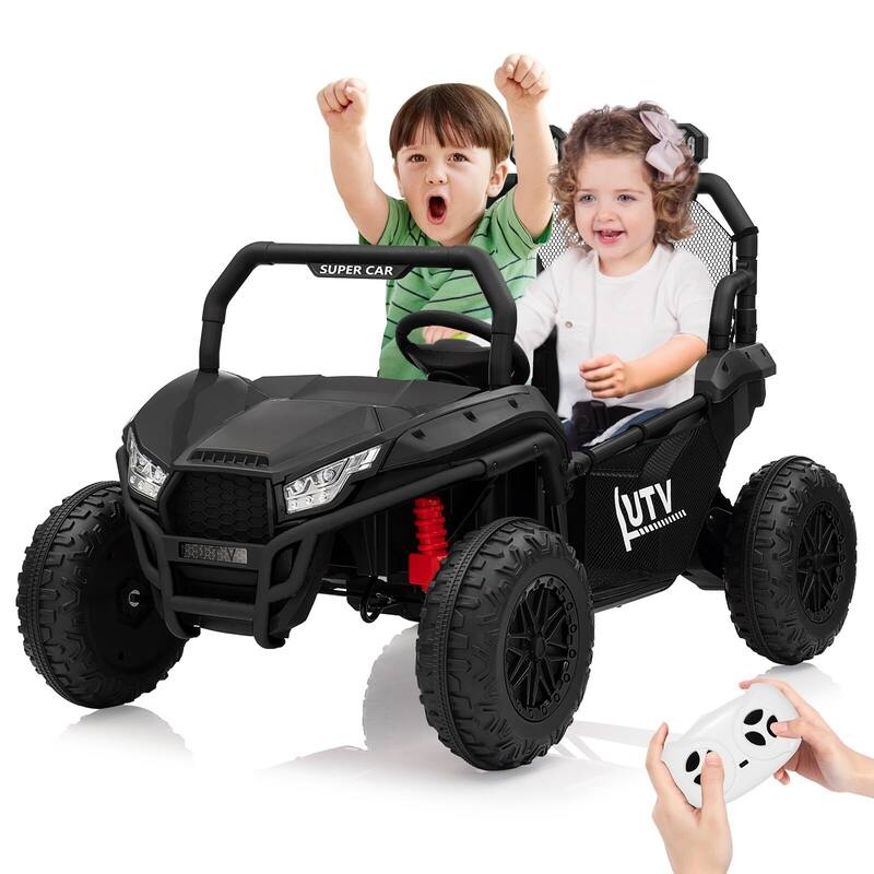 24V Kids Electric Car, 2-Seater UTV Off-Road - Black