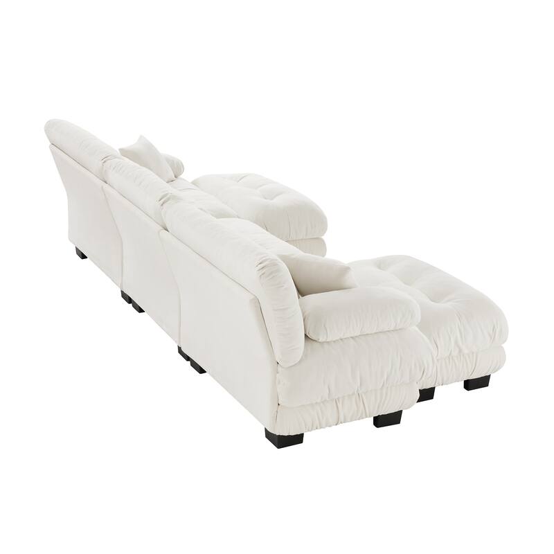 3-Seater U-Shaped Deep Seat Sofa Couch with 2 Ottomans