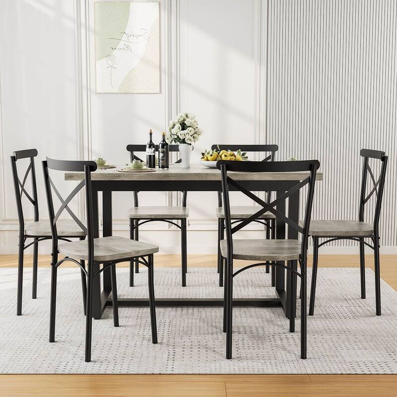 7 PCS Dining Set for 6 Kitchen, Breakfast Nook
