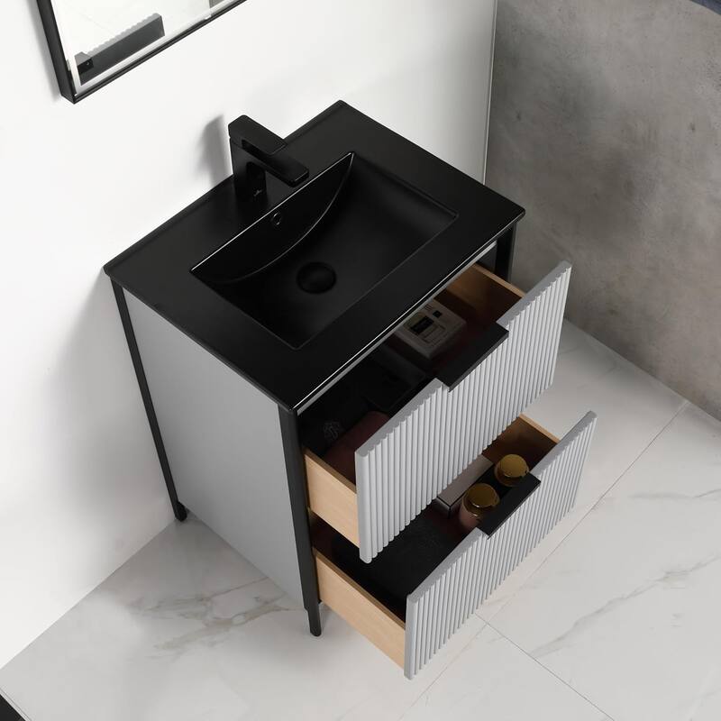 Blossom 24 Inch All Wood Freestanding Bathroom Vanity with Sink