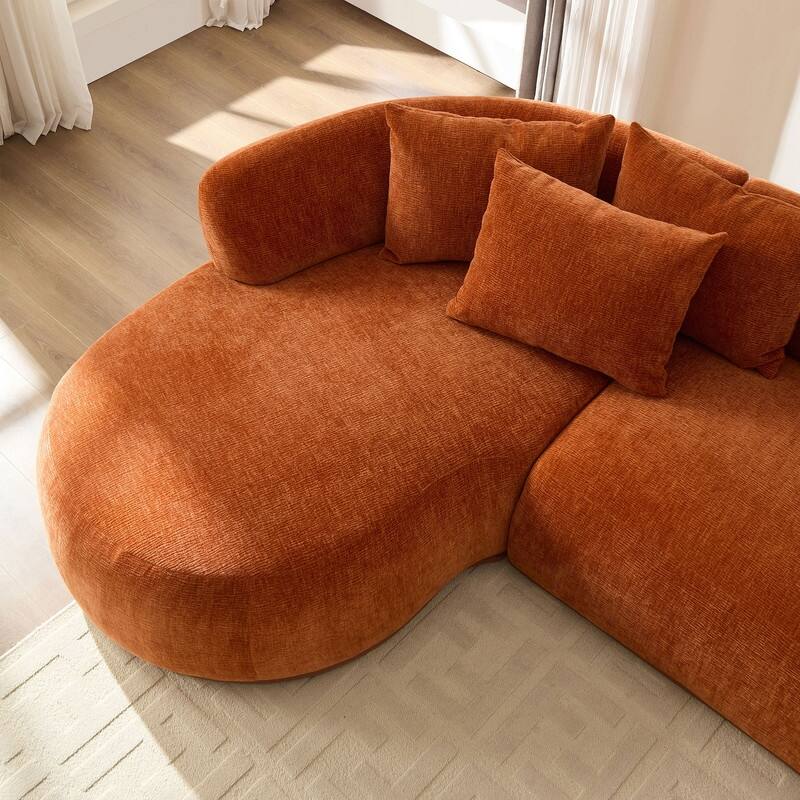 134.63" Oversize Cloud Sectional Couch with L-Shape Chaise, Modern Upholstered Sofa with Deep Seat for Living Room