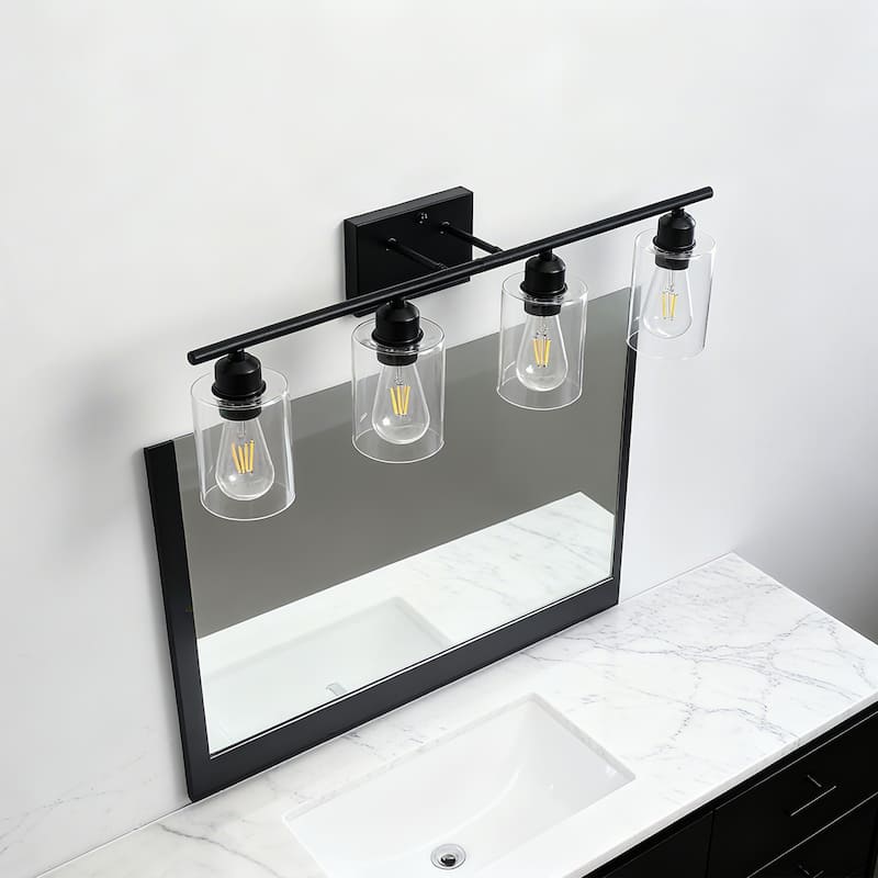 4-Light Modern Dimmable Vanity Light with Clear Glass Shade