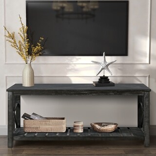 47 Inch Modern Coffee Table with Storage Shelf - Bed Bath & Beyond ...