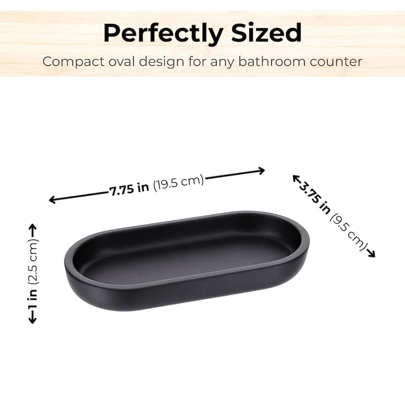 Oval Bathroom Tray - 7.75"L x 3.75"W x 1"H