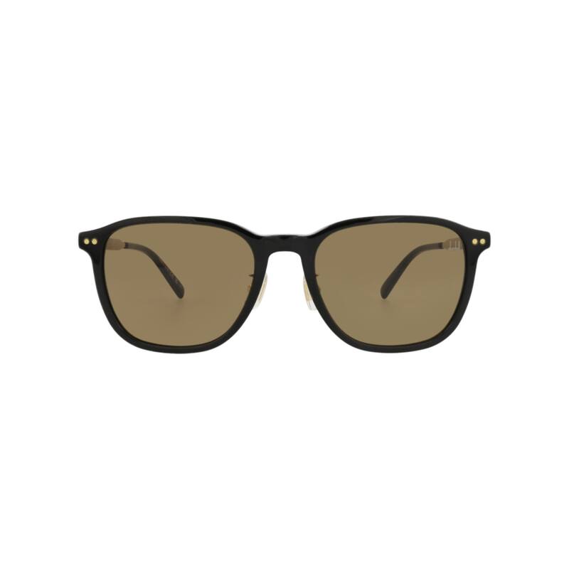 Dunhill Round-Frame Recycled Acetate Sunglasses - Black Gold Brown - Black - Brown Lens
