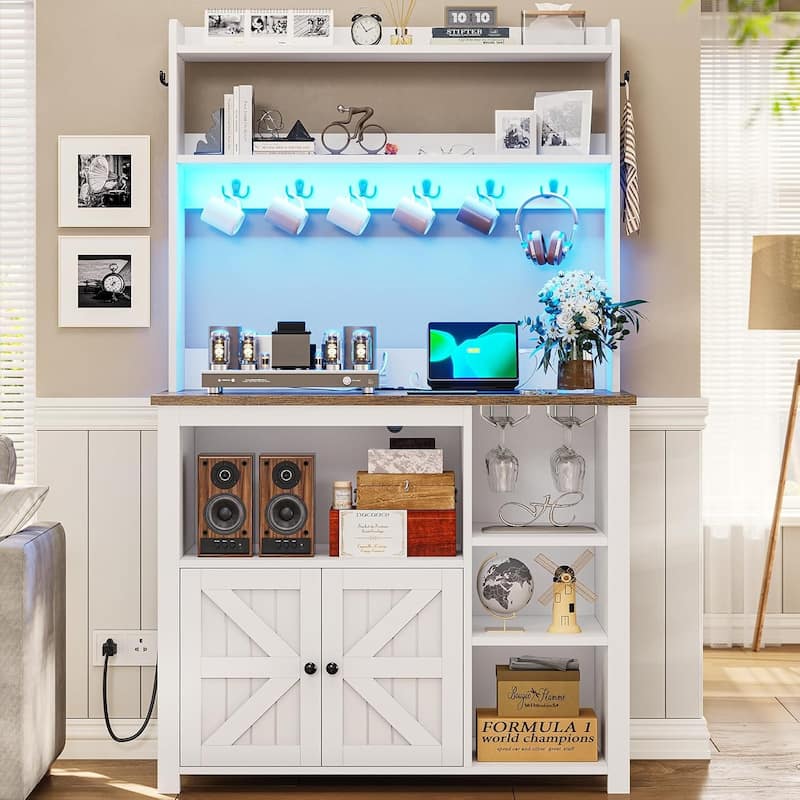 Baker's Rack Coffee Bar Cabinet Microwave Stand Kitchen Cabinet
