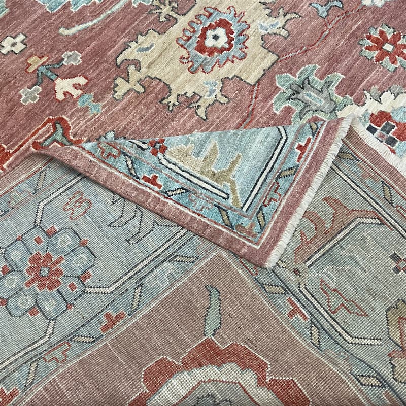 HERAT ORIENTAL Handmade Vegetable Dyed Oushak Wool Rug - 9'2" x 11'9"