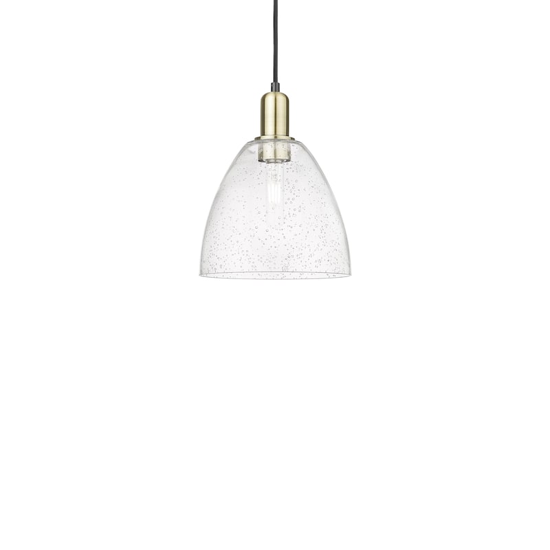Innovations Lighting 716-1P-13-9 Bristol Pendant Bristol 9" Wide Mini - Black Antique Brass / Seedy