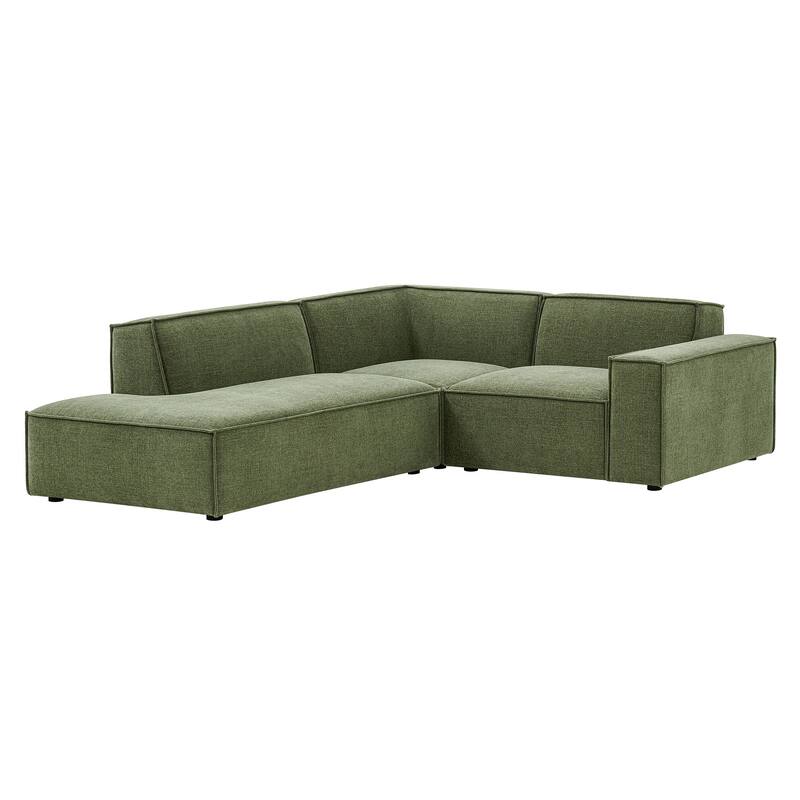 Restore 3-Piece Performance Fabric Upholstered Modular L-Shaped Sectional Sofa