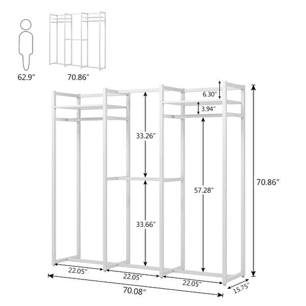 Garment Rack Heavy Duty Clothes Rack Free Standing Closet Organizer