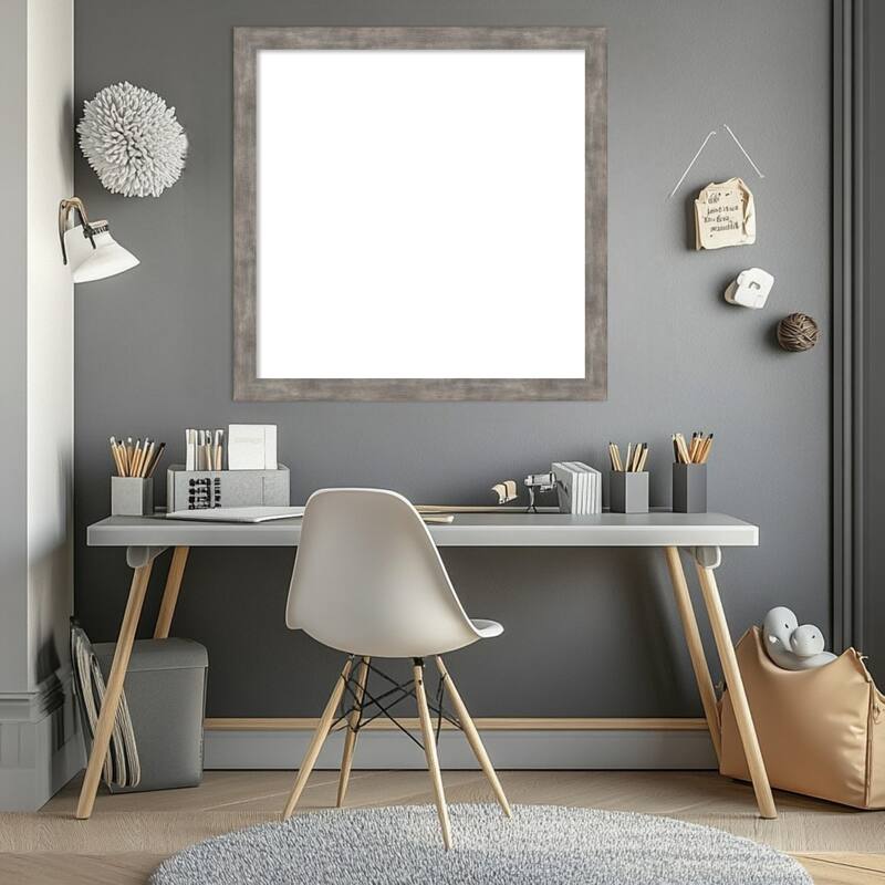 Amanti Art Marred Pewter Framed Dry Erase Magnetic Board