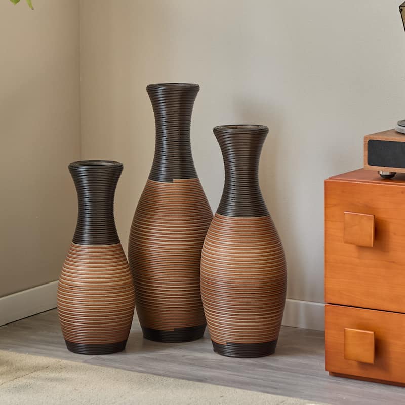 Set of 3 Floor Vases, Home Décor Vase, Artificial Rattan Floor Vase Large vase