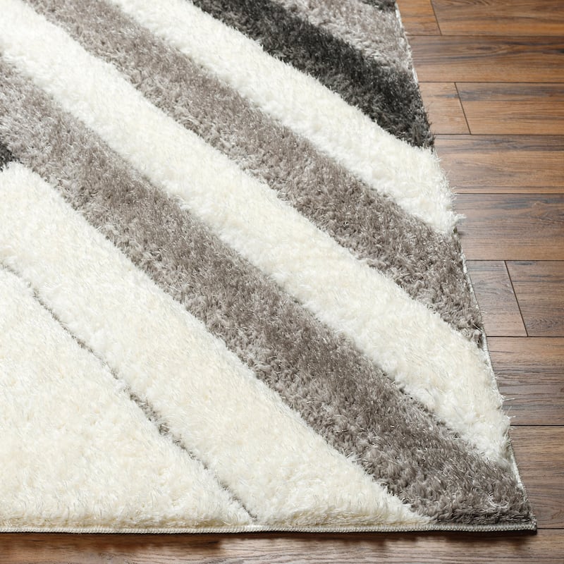 Livabliss Bologna Striped Geometric Plush Area Rug