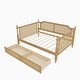 preview thumbnail 8 of 8, Traditional Style Rattan Full Size Daybed with 2 Drawers ,Antique Walnut