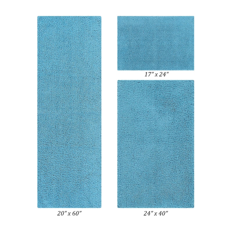 Better Trends Bath Rug Set 100% Micro Polyester Tufted Anti-Skid Latex Backing Bathroom Rugs for Shower, Sink Mats Micro Plush