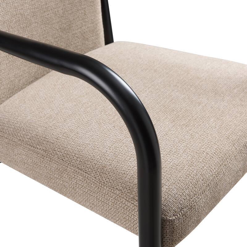 Christopher Knight Home - Modern Upholstered Metal Base Dining Armchair with Solid Back (Set of 2)