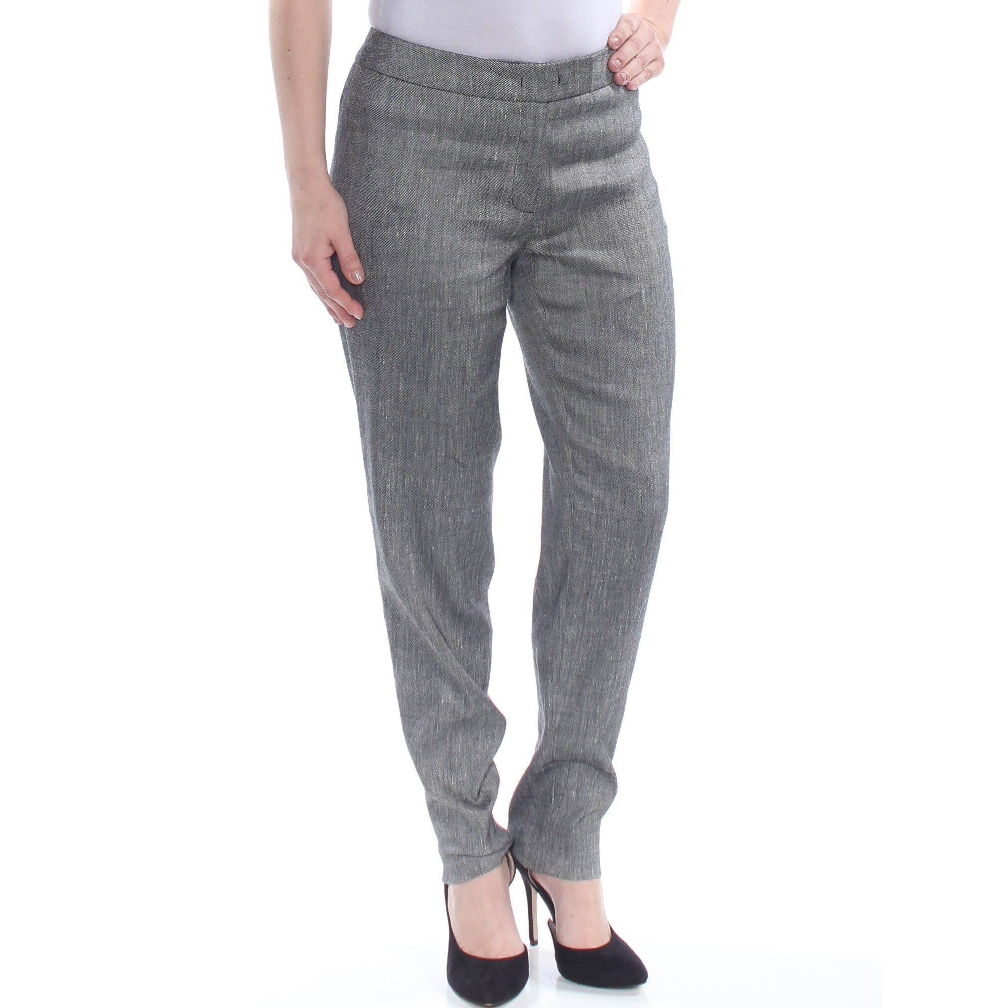 Shop Anne Klein Womens Gray Flat Front Ankle Pants Size 2