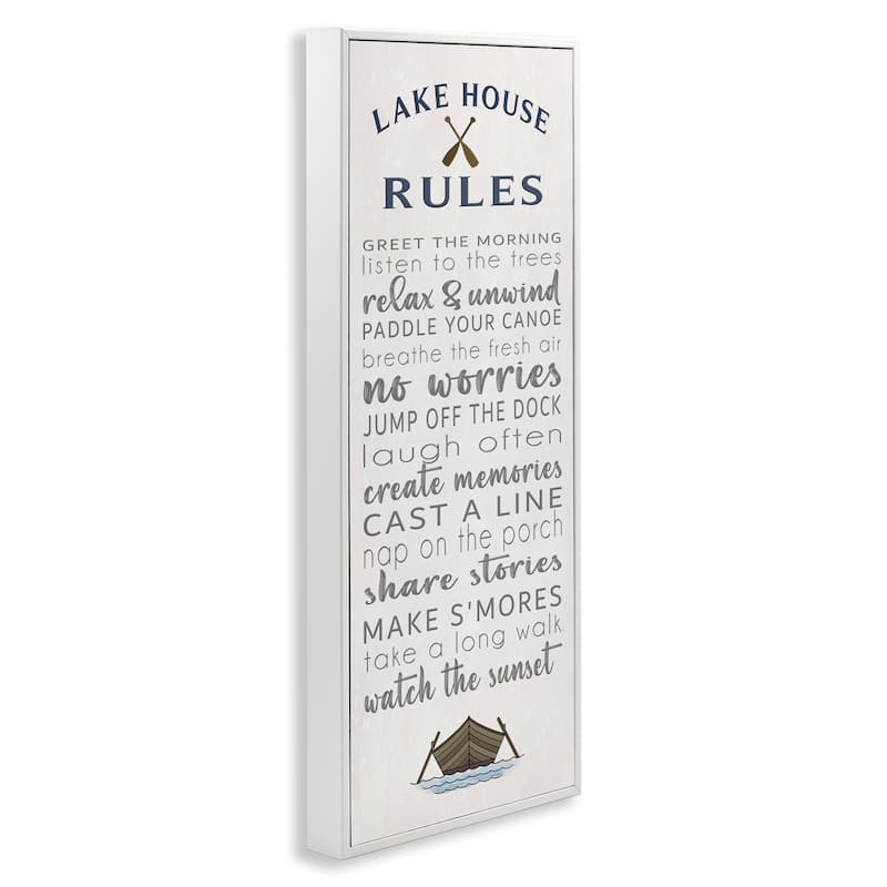 Stupell Fun Lake House Rules Framed Giclee Art Design By Seven Trees Design