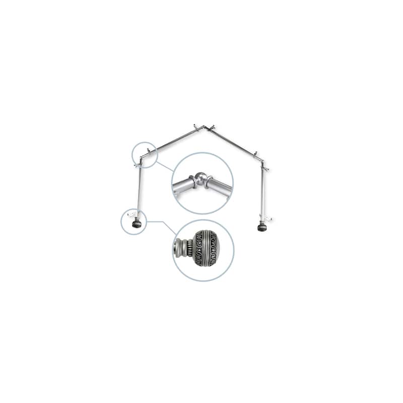 Adjustable Curtain Rods 20-72 Inch, Satin Nickel Hardware Set, Modern Finials, Easy Install - M