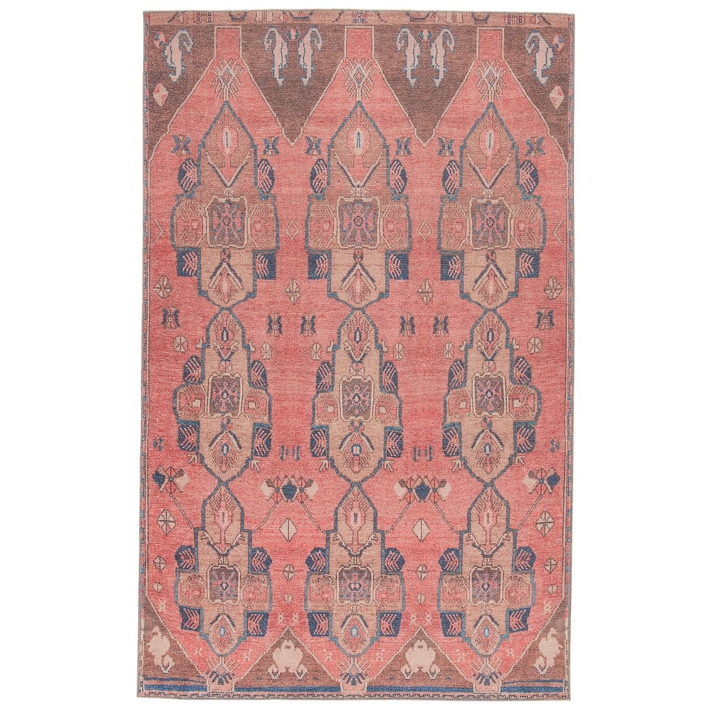 Lani Machine Washable Medallion Pink/Blue Area Rug