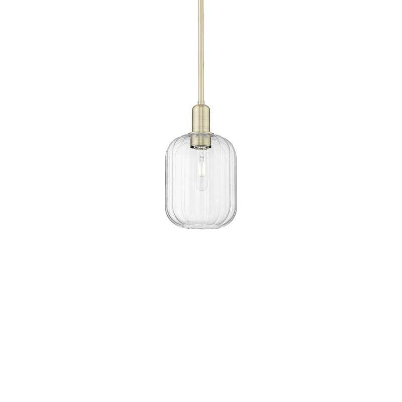 Innovations Lighting 716-1S-13-7 Preston Pendant Preston 7" Wide Mini - Antique Brass / Clear