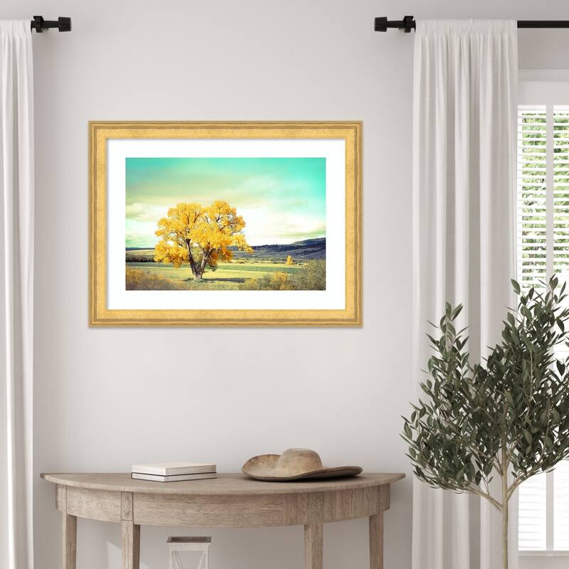 First Tree To Turn by Annie Bailey Art Wood Framed Wall Art Print - Owen Gold