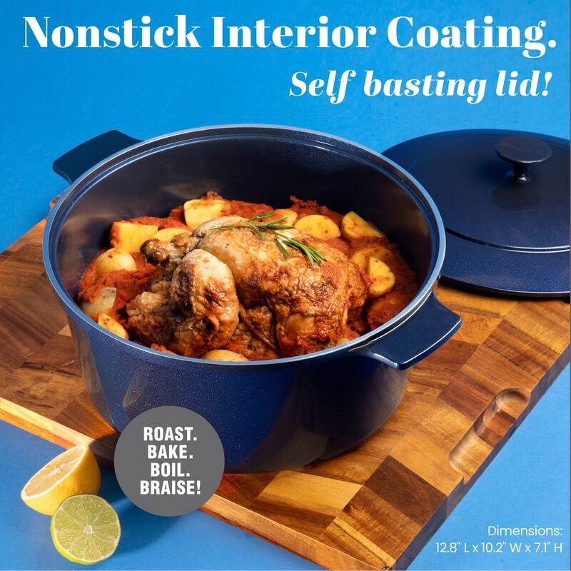 Granitestone Dutch Oven 5 Qt Nonstick Cooking Pot With Lid