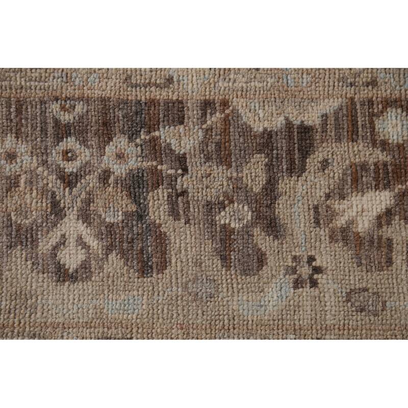Vegetable Dye Oushak Turkish Area Rug Blue Hand-Knotted Wool Carpet - 8'2"x 9'10"