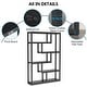 preview thumbnail 9 of 18, 6-Tier Etagere Bookcase, Modern Industrial Staggered Bookshelf