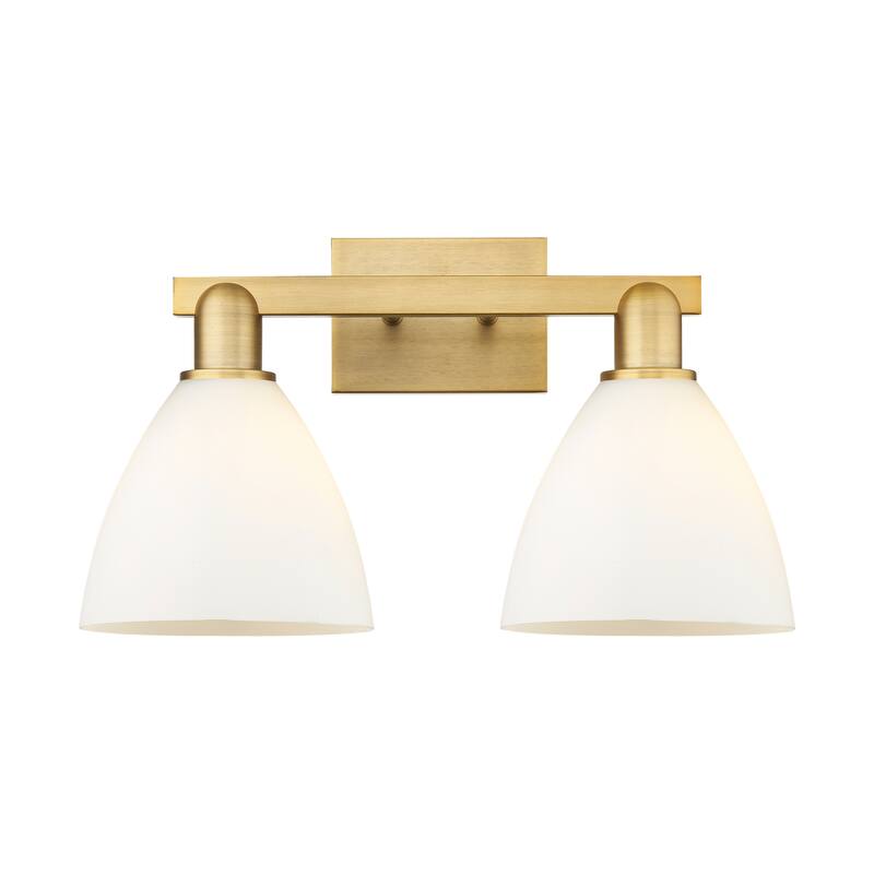Innovations Lighting Endless Possibilities Arcadia - Bristol - 2 Light 19" Bath Vanity Light - Brushed Brass/Matte White