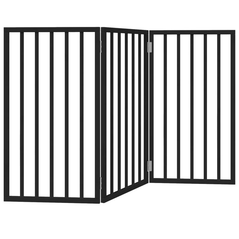 vidaXL Dog Gate Foldable Poplar Wood