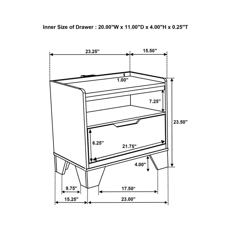 1-Drawer Nightstand with Integrated LED