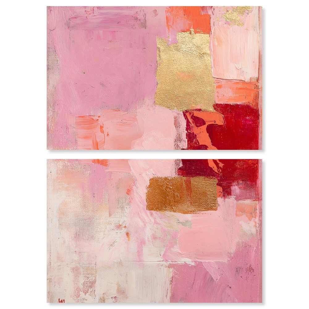 Petal Patchwork II Canvas Set of 2 by Art Remedy, Gallery Wrapped