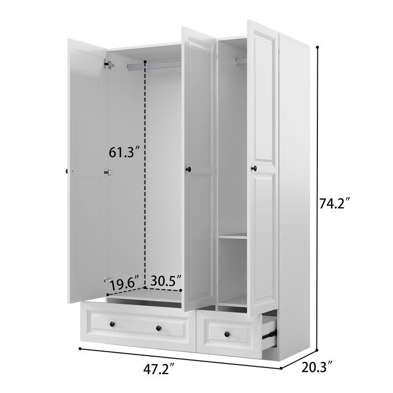 74" Armoire Wardrobes Closet Storage Cabinet