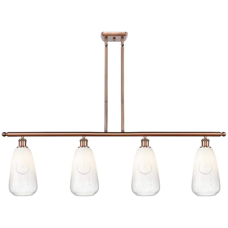 Innovations Lighting Endless Possibilities Ballston - Brookhaven Almond - 4 Light 48" Stem Hung Island Light - Antique Copper/Opal