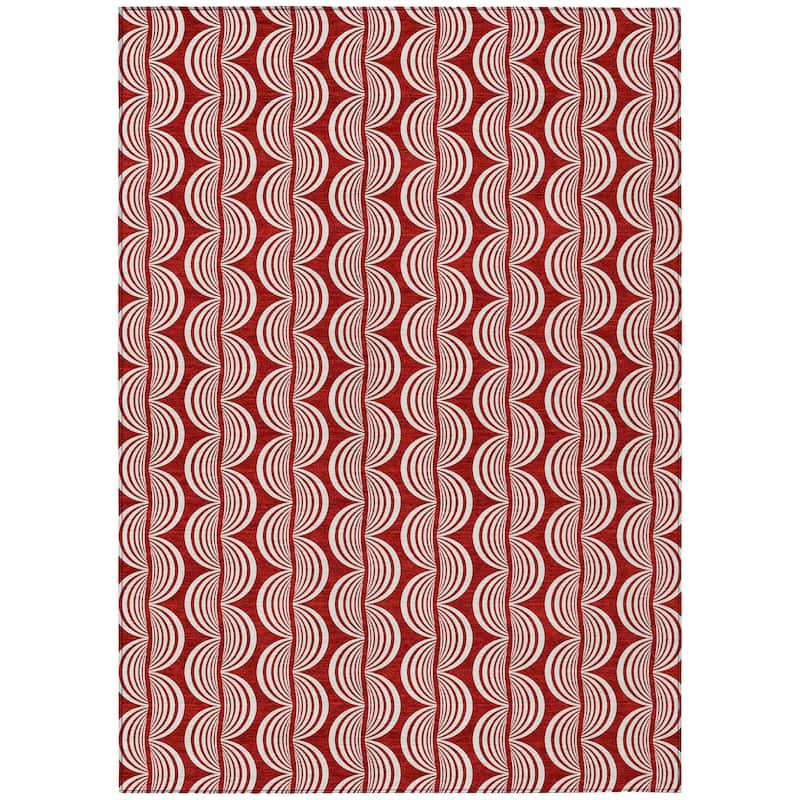 Machine Washable Indoor/ Outdoor Contemporary Chantille Rug