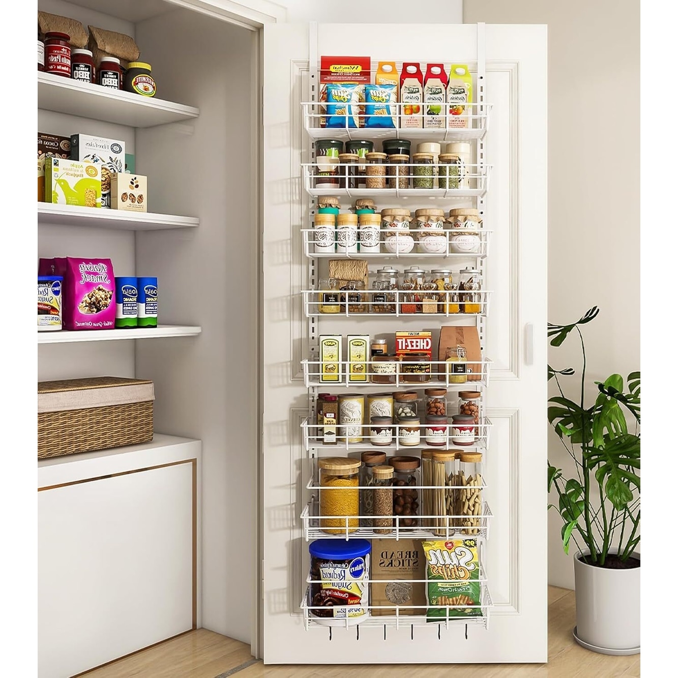 6 Tier Over the Door Pantry Organizer Sleek Door Hanging Spice Storage Rack with High Visibility Versatile Door Organization Bed Bath Beyond 40520923